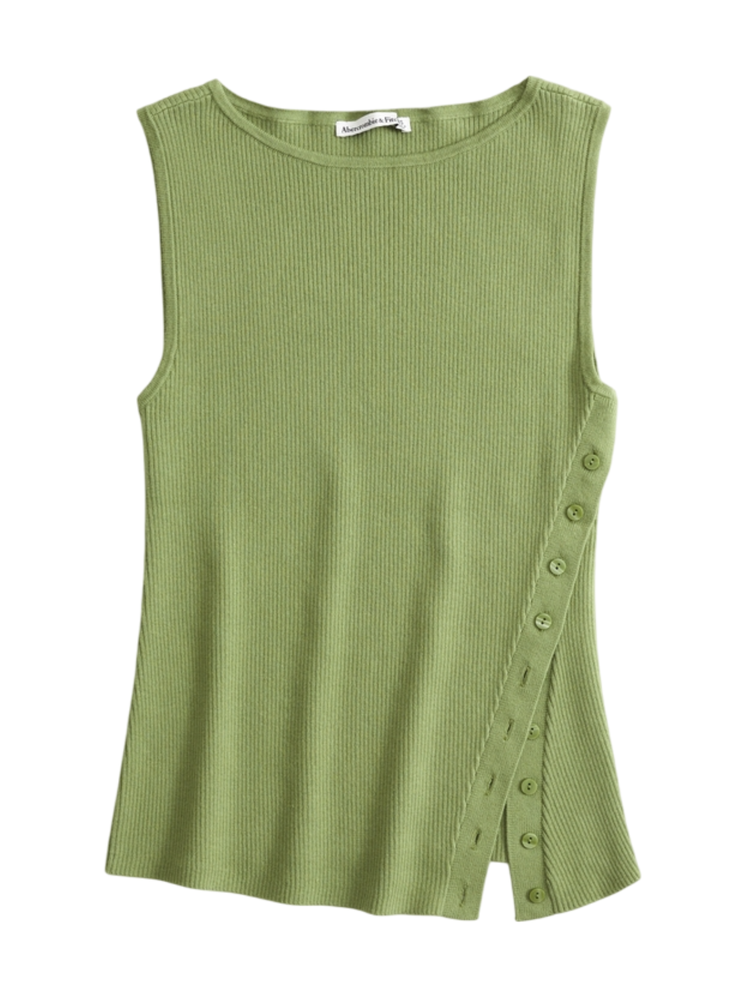 Abercrombie & Fitch Asymmetrical Button Sweater Tank 