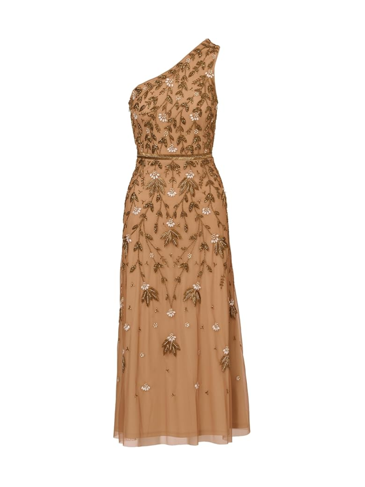 Adrianna Papell Beaded Ankle-Length Dress 
