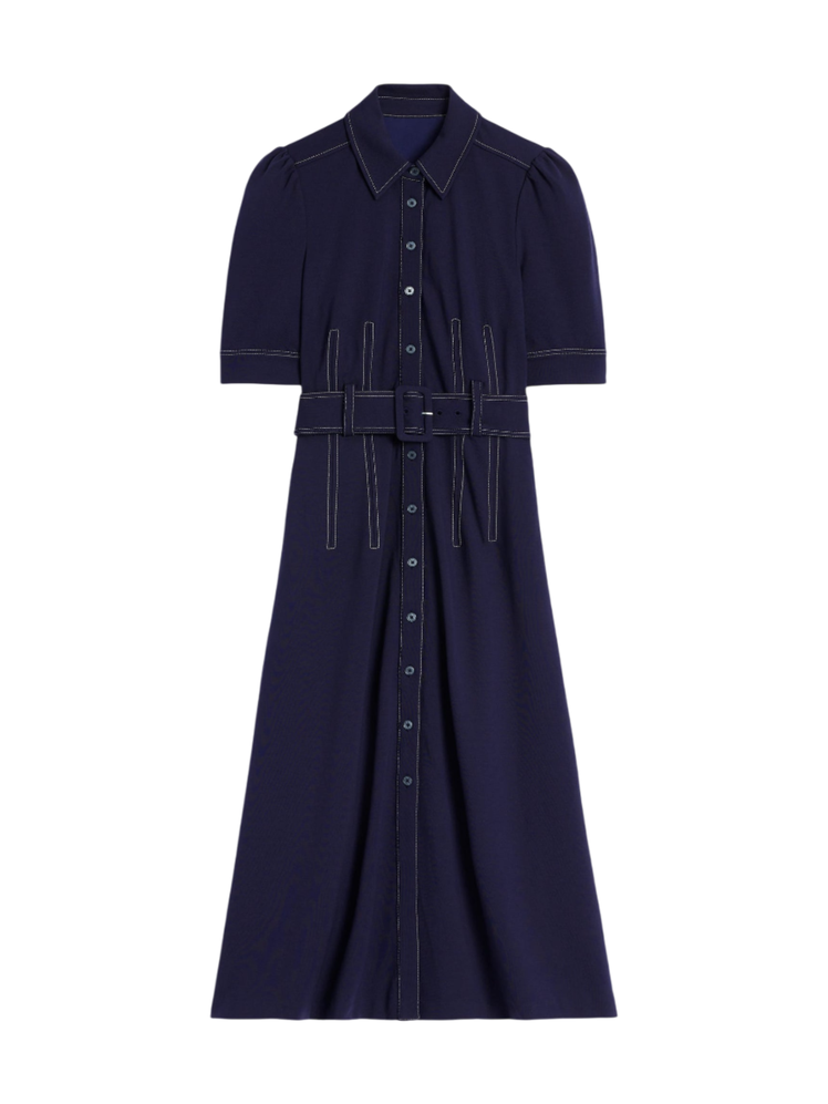 Boden Belted Ponte Shirt Dress 