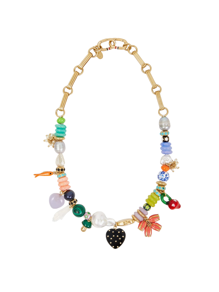 Clare V. Beaded Statement Necklace 