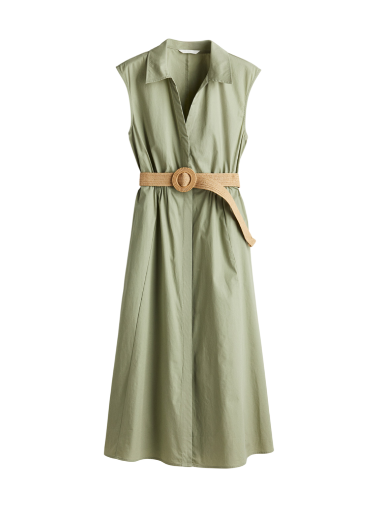 H&M Cotton Shirtdress with Belt 