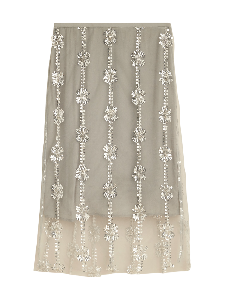 J.Crew Collection Sheer Layered Sequin Skirt 