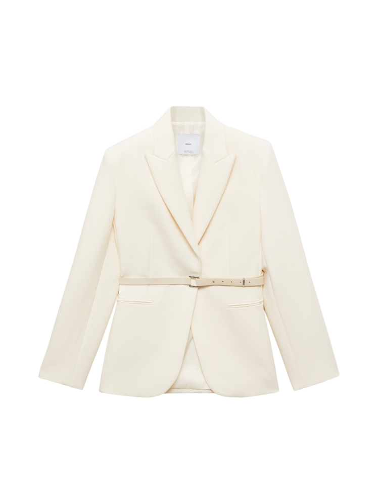Mango Belt Structured Blazer 