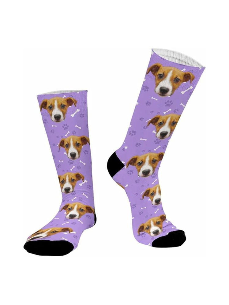 InterestPrint Custom Faces Print Crew Socks 
