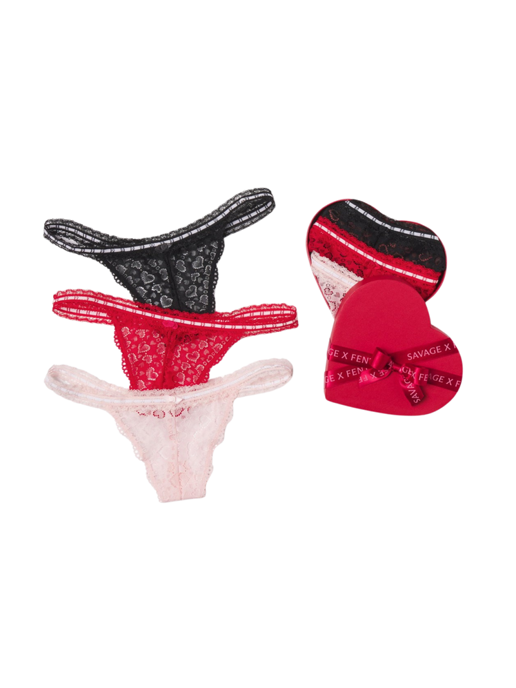 Savage X Fenty Lover's Lace G-String Panty 3-Pack
