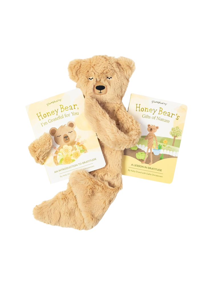 Slumberkins Honey Bear Snuggler & 2 Board Books Complete Set Bundle